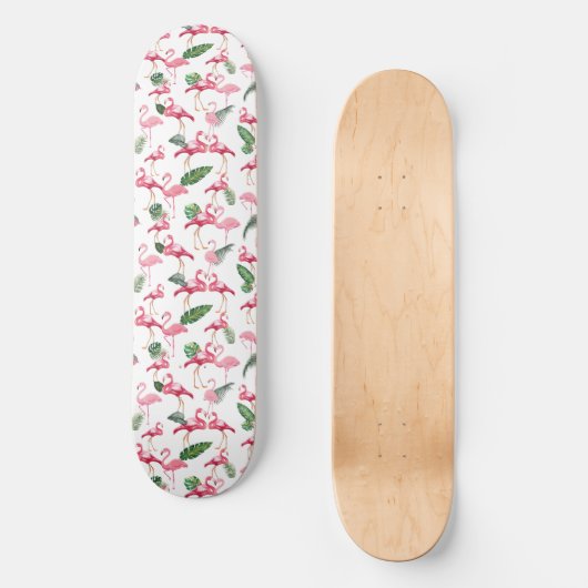 Skateboard Flamants roses Love Motif (Recto)
