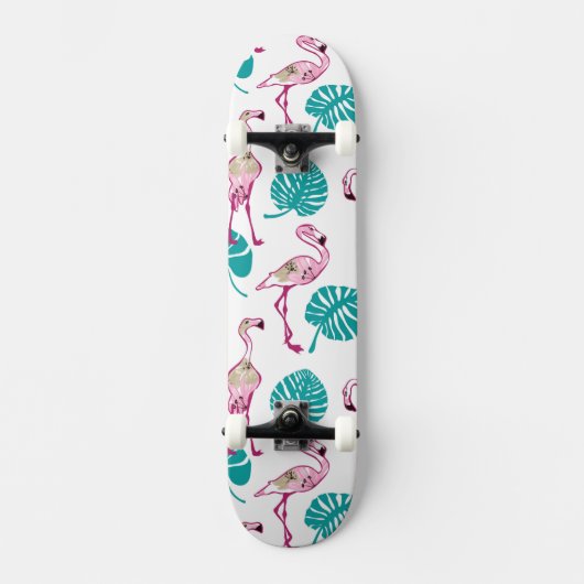Skateboard Flamants roses roses (Recto)