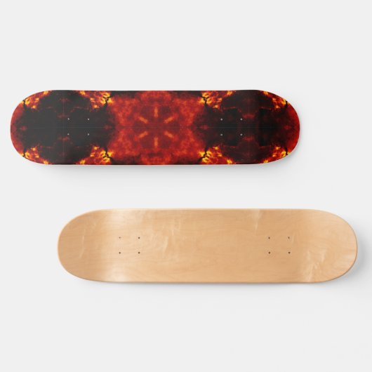 Skateboard Flaming Snowflake Orange Gradient Kaleidoscope (Horz)