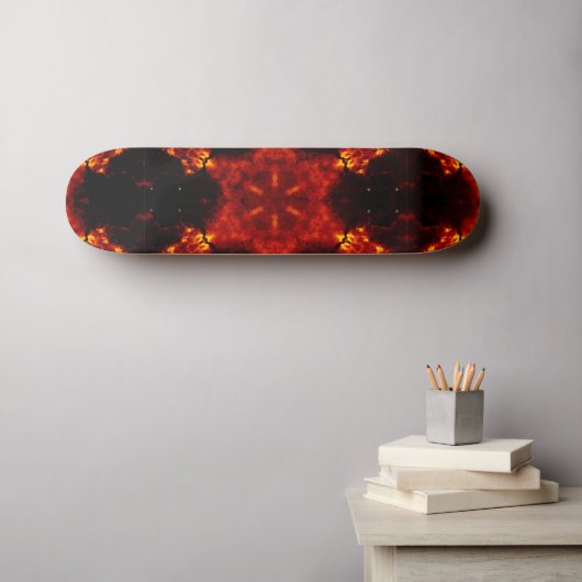Skateboard Flaming Snowflake Orange Gradient Kaleidoscope (Art mural (Horz))