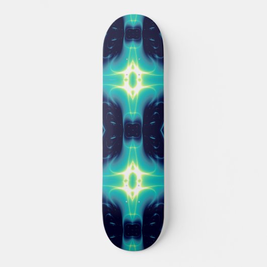 Skateboard FLAMME FRACTALE, bleu (Recto)