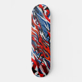 Skateboard Flammes abstraites rouges bleues noires de course (Recto)