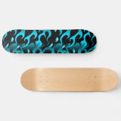 Skateboard Flammes bleues chaudes (Horz)