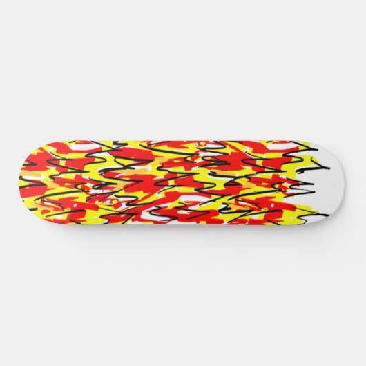 Skateboard Flammes et flammes chaudes Design illustré (Horz)