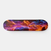 Skateboard Flammes multicolores colorées (Horz)
