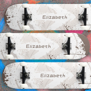 Skateboard Flèche Grunge Gras Crème Marron Éclaboussure