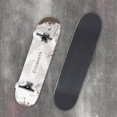 Skateboard Flèche Grunge Gras Crème Marron Éclaboussure