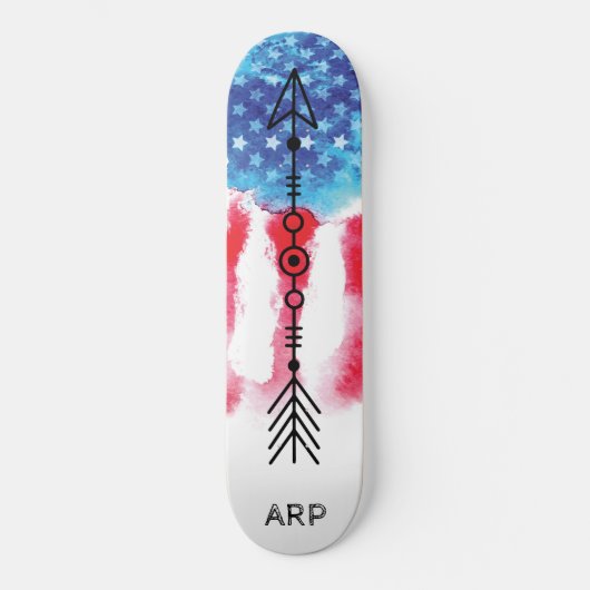 Skateboard *~* FLÈCHE militaire Drapeau bleu blanc rouge (Recto)