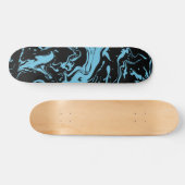 Skateboard Flèches bleues et noires Peinture liquide abstrait (Horz)