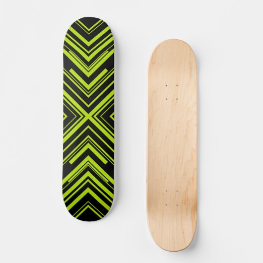 Skateboard Flèches en Lime vert et noir (Recto)