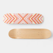 Skateboard Flèches en rose, orange et crème (Horz)