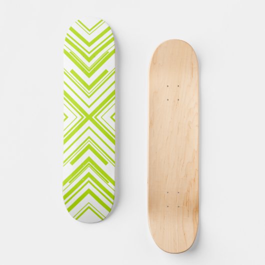 Skateboard Flèches en vert et blanc (Recto)