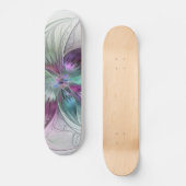 Skateboard Fleur Abstraite colorée Art moderne floral fractal (Recto)
