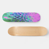 Skateboard Fleur Abstraite de Magenta et de Lime (Horz)