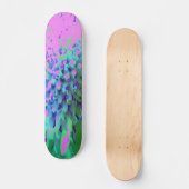 Skateboard Fleur Abstraite de Magenta et de Lime (Recto)
