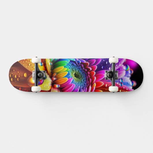 Skateboard Fleur arc-en-ciel (Horz)