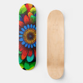 Skateboard Fleur arc-en-ciel colorée 104 (Recto)