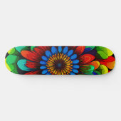 Skateboard Fleur arc-en-ciel colorée 104 (Horz)