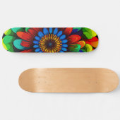 Skateboard Fleur arc-en-ciel colorée 104 (Horz)