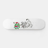 Skateboard Fleur avec coeur, chiot et papillon (Horz)