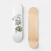 Skateboard Fleur avec coeur, chiot et papillon (Recto)