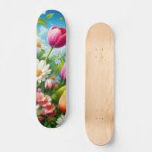 Skateboard Fleur colorée/planche à roulettes (Recto)