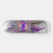 Skateboard Fleur d'art fractal abstrait énergique et coloré (Horz)