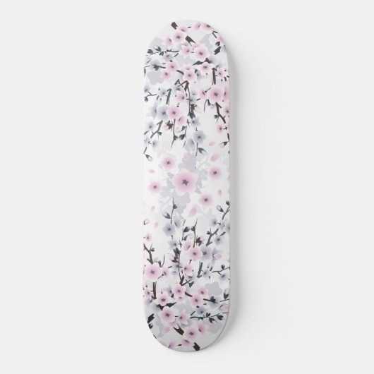 Skateboard Fleur de cerise rose pâle (Recto)
