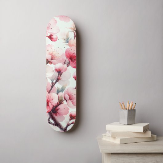 Skateboard Fleur de Cerisier (Art mural)