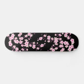 Skateboard Fleur de cerisier rose Fille noire (Horz)