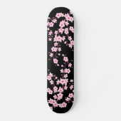 Skateboard Fleur de cerisier rose Fille noire (Recto)