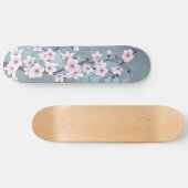 Skateboard Fleur de cerisier rose rose gris rose (Horz)