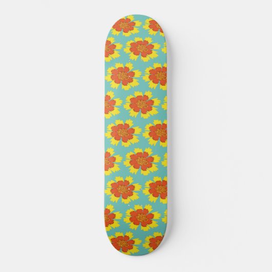 Skateboard Fleur de coréopsis jaune et orange (Recto)