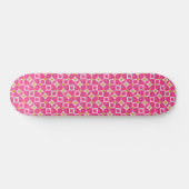 Skateboard Fleur de diamant rose vif scintillant (Horz)