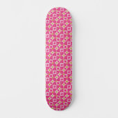 Skateboard Fleur de diamant rose vif scintillant (Recto)