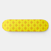 Skateboard Fleur de lis Motif jaune (Horz)