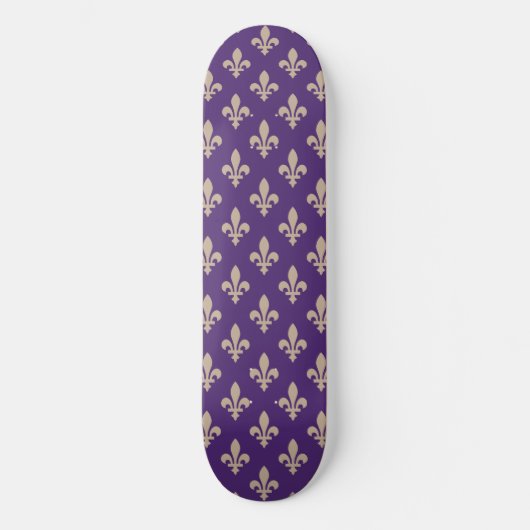 Skateboard Fleur de Lis Motif, Royal French Creative on Purpl (Recto)