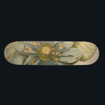 Skateboard Fleur de Lotus Bleu sur Arrière - plan Tan avec éc<br><div class="desc">Une belle fleur de lotus bleu en pleine floraison est au centre de cette pièce. Le centre jaune est presque hypnotisant dans sa gloire. Ajoutez un peu d'élégance à votre maison avec cette impression !</div>