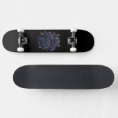 Skateboard Fleur de Rose Noir Sombre (Horz)