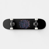 Skateboard Fleur de Rose Noir Sombre (Horz)