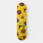 Skateboard Fleur de soleil jaune pâle (Devant)