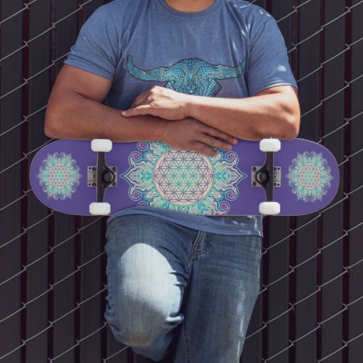 Skateboard Fleur De Vie - Indien Mandala 2 (Extérieur 3)