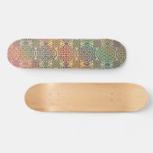Skateboard Fleur de vie - motif de grunge de timbre 1 (Horz)