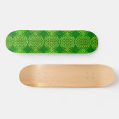 Skateboard Fleur de vie - motif de timbre - vert (Horz)