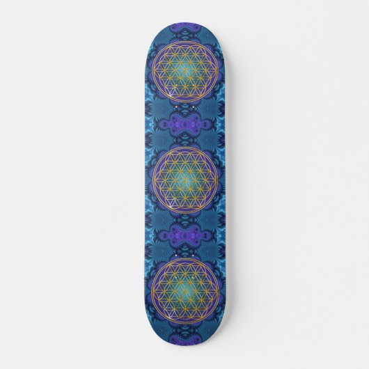 Skateboard Fleur de Vie - or - fractale 1 (Devant)