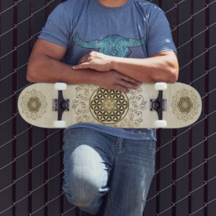 Skateboard Fleur De Vie - Ornements Vintages Mandala 2