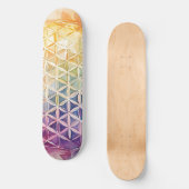 Skateboard Fleur de vie - Peinture aquarelle (Recto)