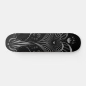 Skateboard Fleur du coeur - Argent (Horz)