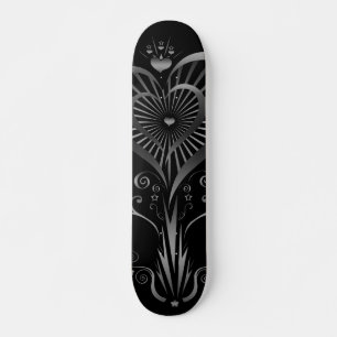 Skateboard Fleur du coeur - Argent