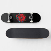 Skateboard Fleur esthétique rouge (Horz)